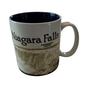 Starbucks‎ 2012 NIAGARA FALLS 16 oz. Mug Cup Global Icon Series White Blue Rare